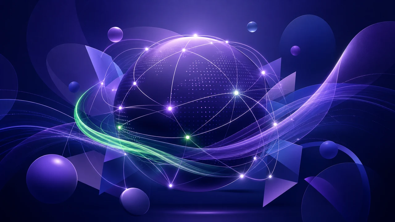Abstract global technology network