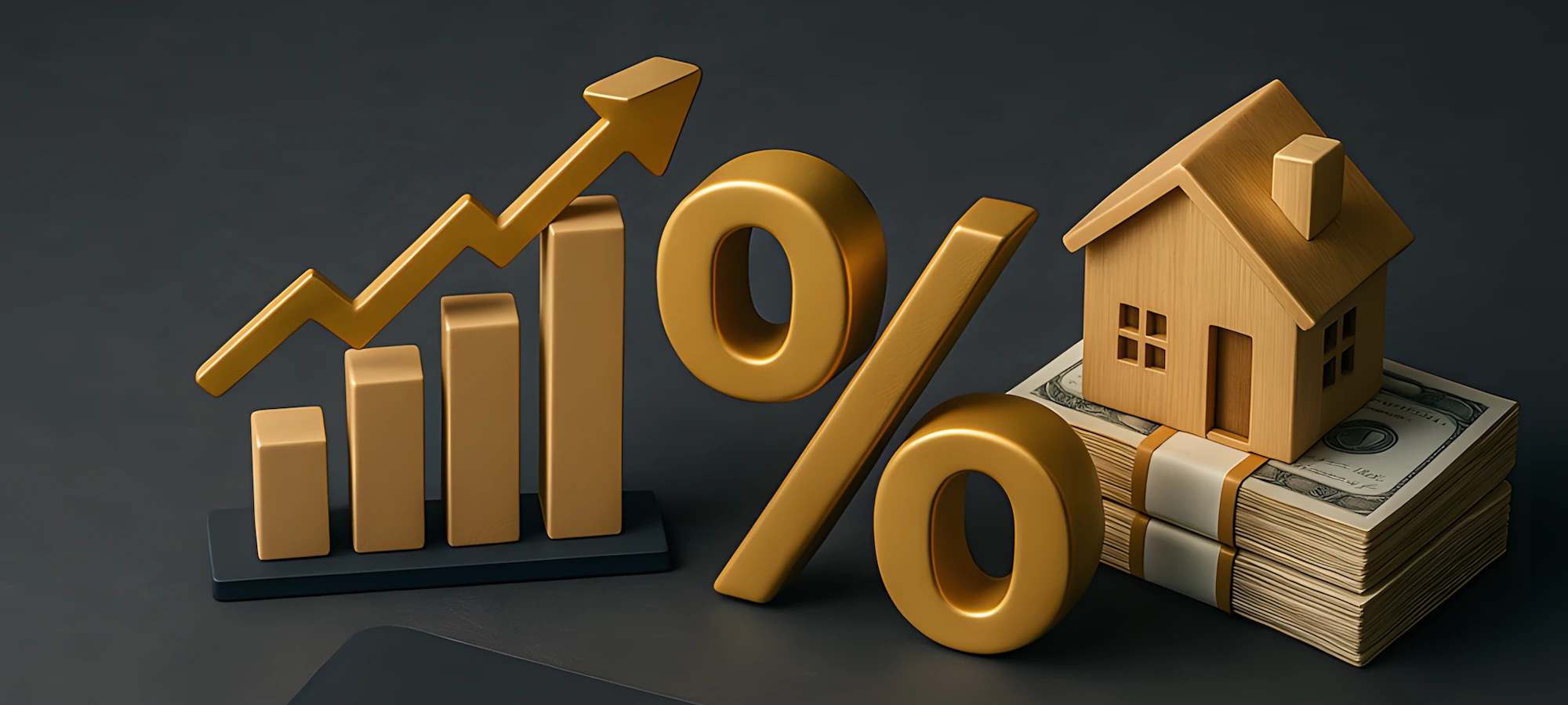3d chart percent sign mini house
