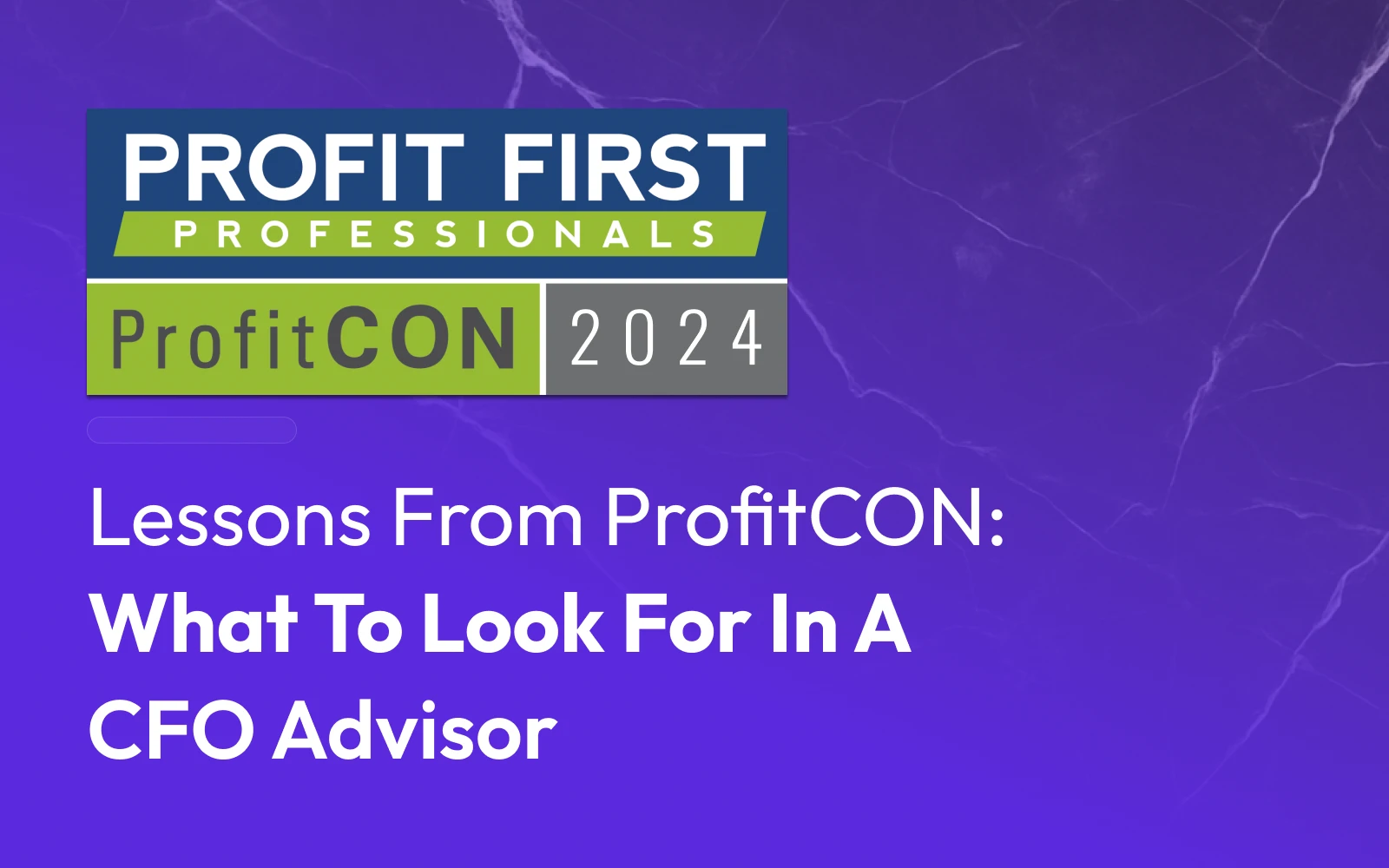 Profit First ProfitCON hero - cfo advisor